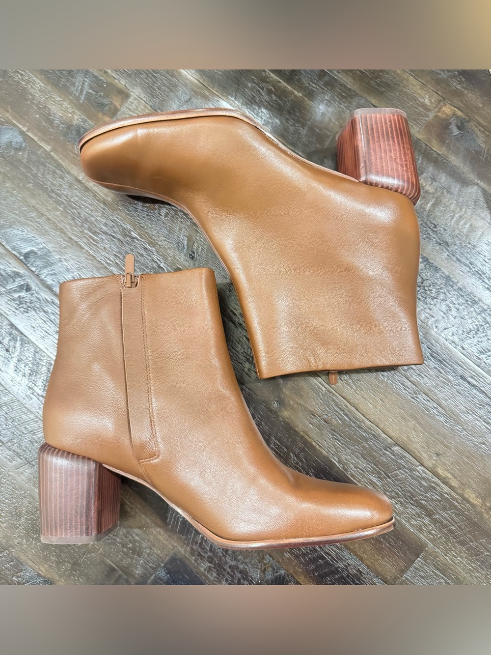 Vince Maggie Coffee Brown Leather Ankle Boots Women’s 11 M New With Box